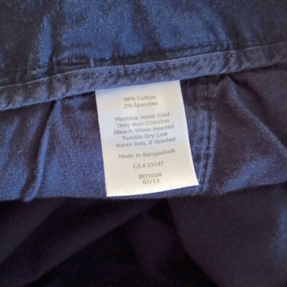 Talbots Women's Navy Heritage Wide Leg Cropped Pants Size 16 Cotton Stretch - Picture 4 of 6